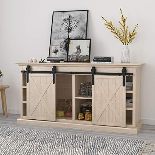 Simple and Easy to Install J Shape Hangers HomLux 5ft Double Cabinet Door Mini Barn Door Hardware Kits for Cabinet Doors Smoothly and Quietly Simple and Easy to Install J Shape Hangers HomLux 5ft Double Cabinet Door Mini Barn Door Hardware Kits for Cabinet Doors Smoothly and Quietly